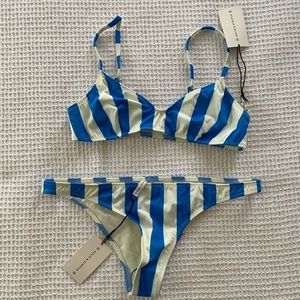 Solid and striped bikini